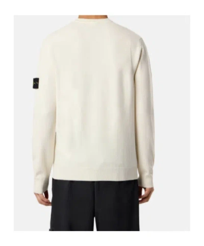 Stone Island Textured Knit Sweater With Crew Neckline In Neutral