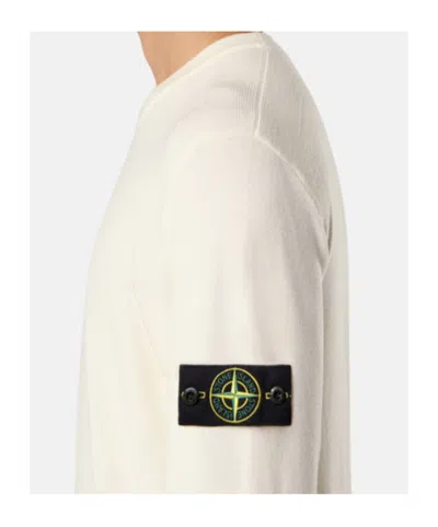 Stone Island Textured Knit Sweater With Crew Neckline In Neutral