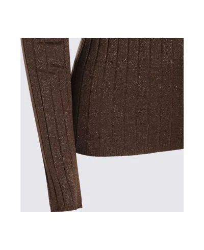 Brunello Cucinelli Ribbed-knit Cashmere And Silk-blend Top In Brown