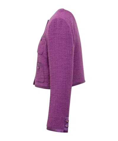 Dolce & Gabbana Violet Cotton Casual Jacket In Purple