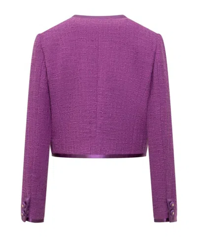 Dolce & Gabbana Violet Cotton Casual Jacket In Purple
