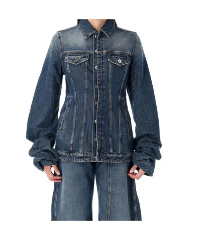 Jean Paul Gaultier Balloon-sleeve Denim Jacket In Blue