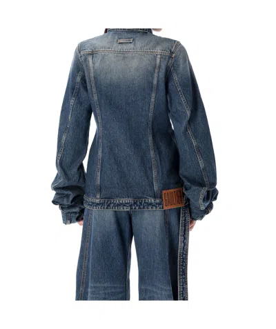 Jean Paul Gaultier Balloon-sleeve Denim Jacket In Blue