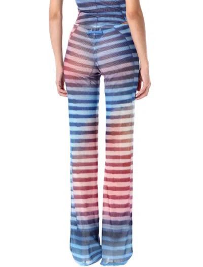 Jean Paul Gaultier Air Stripe High Waist Flared Pants In Multi