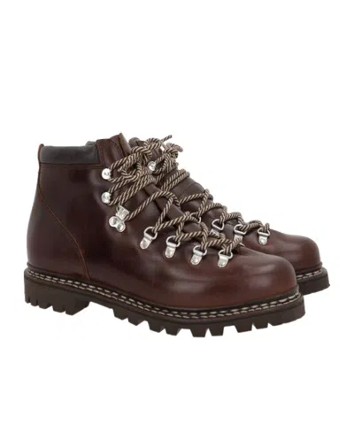 Paraboot Round Toe Hiking Boots In Black
