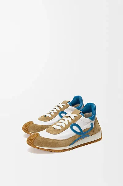 Loewe Sneakers Flow Runner Multicolor In Pelle Scamosciata E Nylon  Uomo In Brown