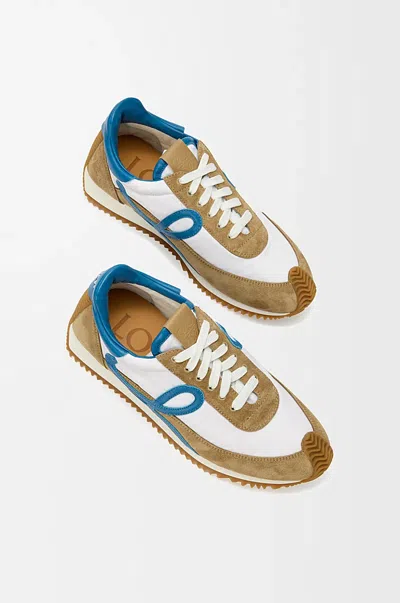 Loewe Sneakers Flow Runner Multicolor In Pelle Scamosciata E Nylon  Uomo In Brown