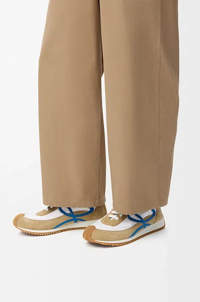 Loewe Sneakers Flow Runner Multicolor In Pelle Scamosciata E Nylon  Uomo In Brown