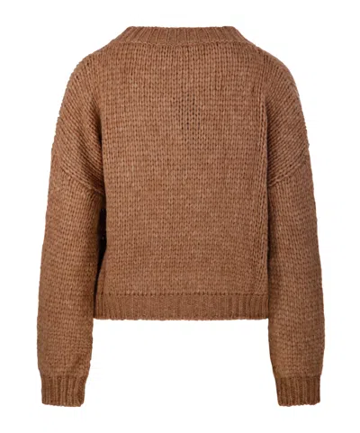 Roberto Collina Round-neck Knitted Sweater In Brown