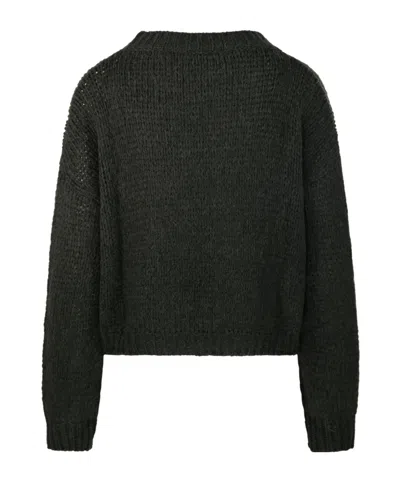Roberto Collina Textured Round-neck Sweater In Black