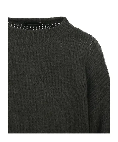 Roberto Collina Textured Round-neck Sweater In Black