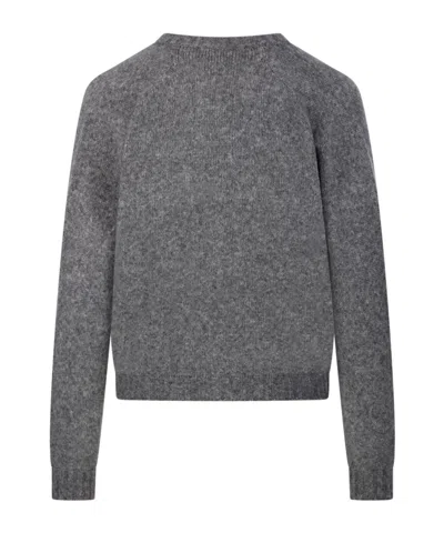 Roberto Collina V-neck Knitted Sweater In Gray