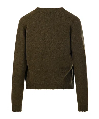 Roberto Collina V-neck Knitted Sweater In Green
