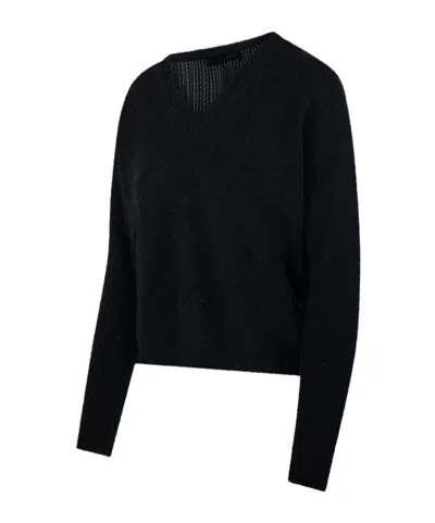 Roberto Collina V-neck Long-sleeve Sweater In Black