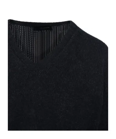 Roberto Collina V-neck Long-sleeve Sweater In Black