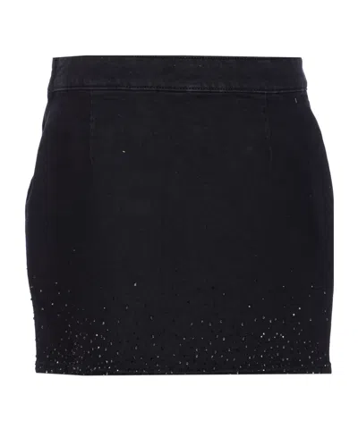 Liu •jo Embellished-crystal Pocket Mini Skirt In Black