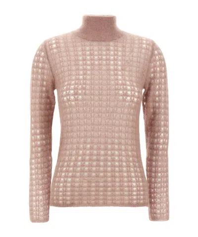 Fabiana Filippi Crochet Sweater Sweaters And Cardigans Pink In Pink