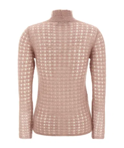 Fabiana Filippi Crochet Sweater Sweaters And Cardigans Pink In Pink