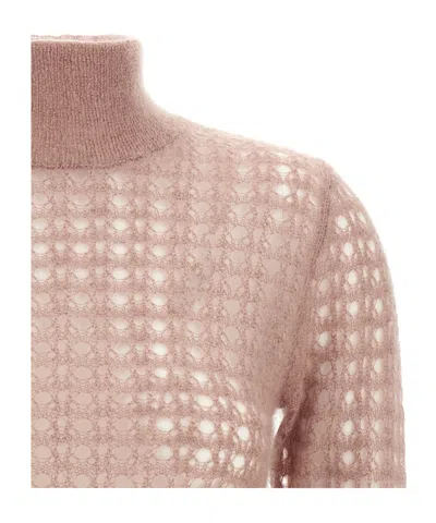 Fabiana Filippi Crochet Sweater Sweaters And Cardigans Pink In Pink