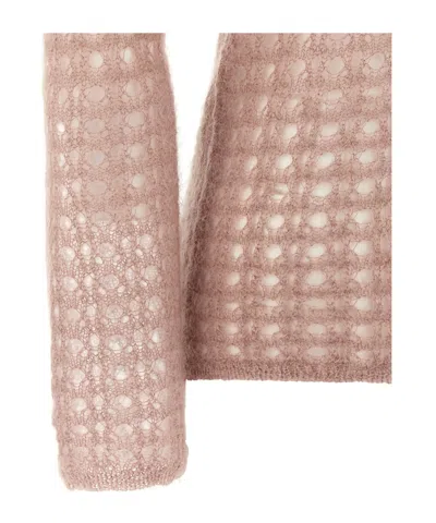 Fabiana Filippi Crochet Sweater Sweaters And Cardigans Pink In Pink
