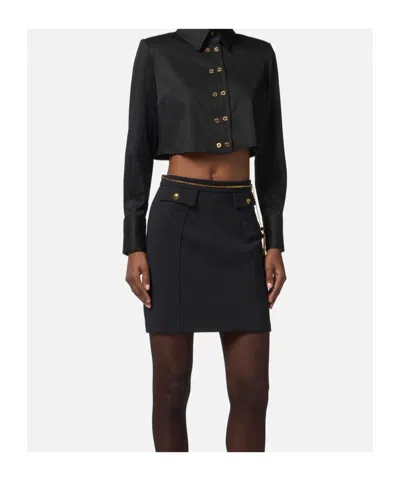 Elisabetta Franchi Short Shirt With Long Sleeves And Collar