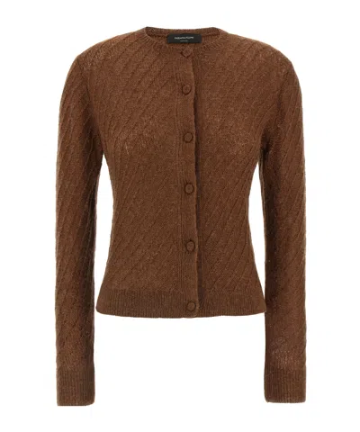 Fabiana Filippi Sequin Crochet Cardigan Sweaters And Cardigans Brown In Brown
