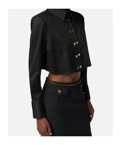 Elisabetta Franchi Short Shirt With Long Sleeves And Collar