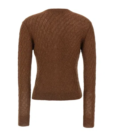 Fabiana Filippi Sequin Crochet Cardigan Sweaters And Cardigans Brown In Brown