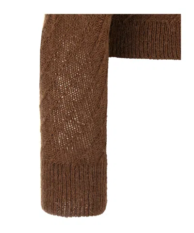 Fabiana Filippi Sequin Crochet Cardigan Sweaters And Cardigans Brown In Brown