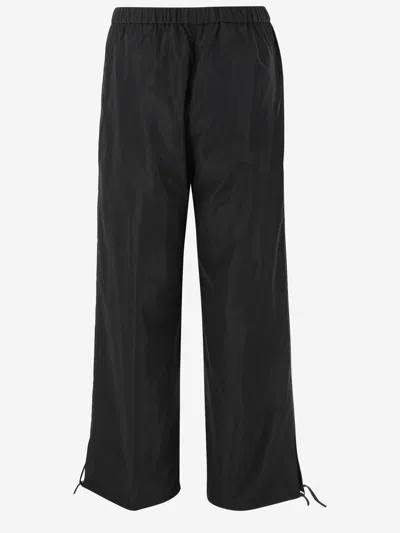 Aspesi Drawstring-cuffed Trousers In Black