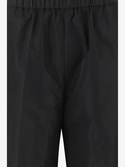 Aspesi Drawstring-cuffed Trousers In Black