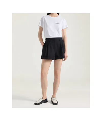 Givenchy Wool Elasticated Waist Shorts In Black