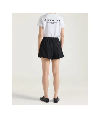 Givenchy Wool Elasticated Waist Shorts In Black