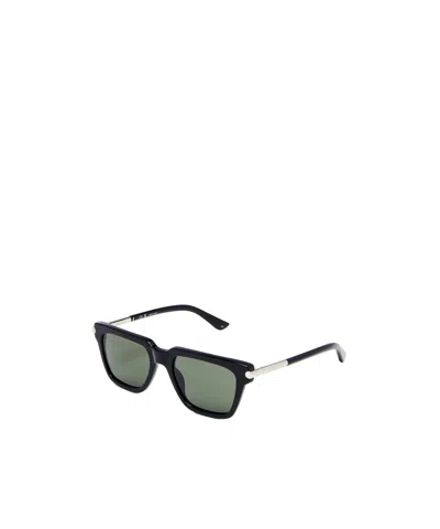 Alexander Mcqueen Men's T-bar Icon Square Sunglasses In Black/grey
