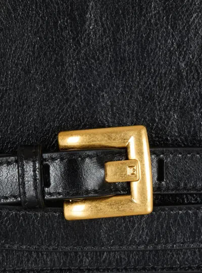 Balmain Crinkled Leather Wallet With Shuffle Chain
