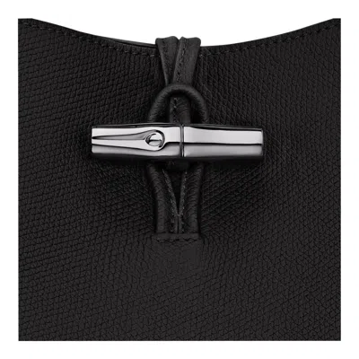 Longchamp Medium Le Roseau Leather Hobo Bag In Black