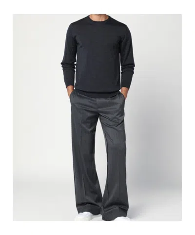 Roberto Collina Crewneck Knitted Sweater In Black