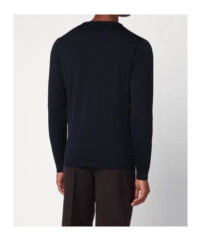 Roberto Collina Round-neck Long-sleeve Knitted Sweater In Blue