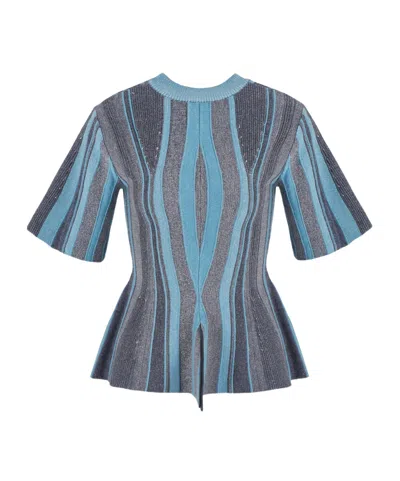Giorgio Armani Patterned Top In Blue