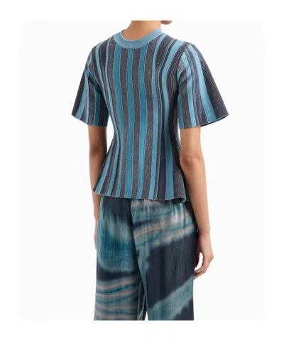 Giorgio Armani Patterned Top In Blue