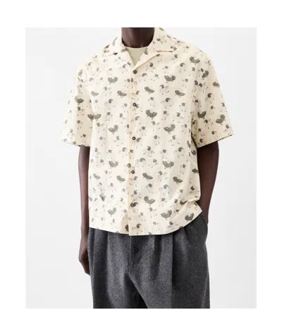 Jacquemus Mens La Chemise Jean Graphic-print Cotton Shirt Duck Light Beige Gr