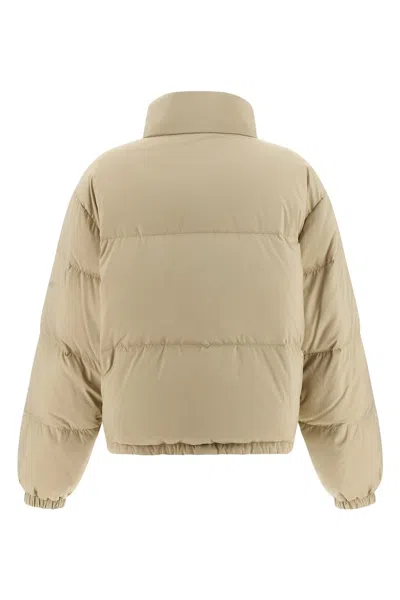 Miu Miu Long Sleeve Cotton Coat In Gray