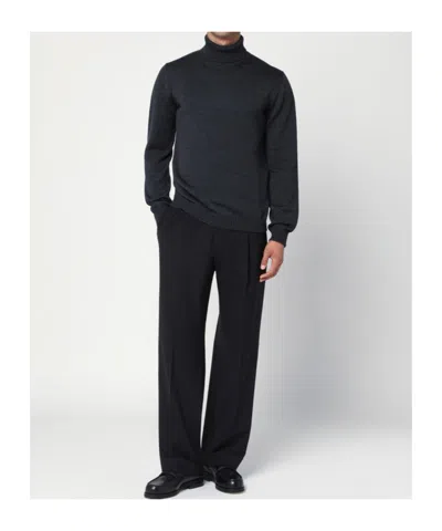 Roberto Collina Wool Pullover Blue In Blue