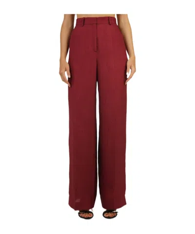 Lanvin Belt Loop Track Pants In Burgundy