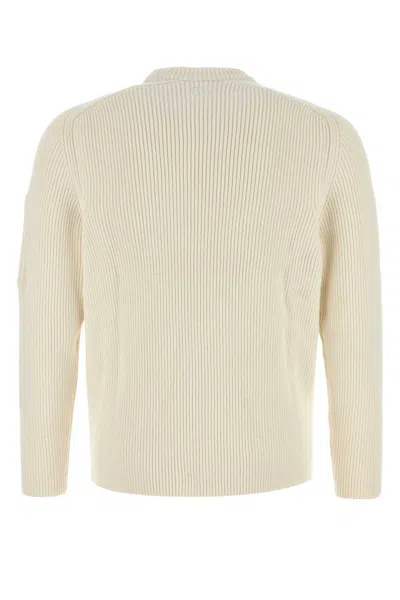 C.p. Company C.p.company White Cotton Blend Sweater In Neutral