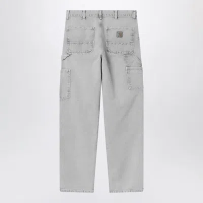 Carhartt Wip Double Knee Pant Black Chalk Wash In Gray