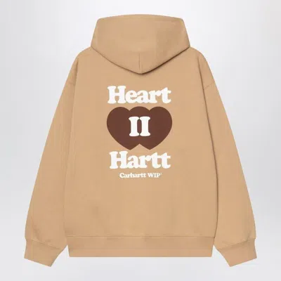 Carhartt Wip Hooded Heart Ii Hartt Sweat Jacket Dusty Brown In Brown