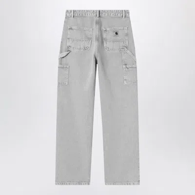 Carhartt Straight Leg Trousers With Side And Back Pockets In Gray
