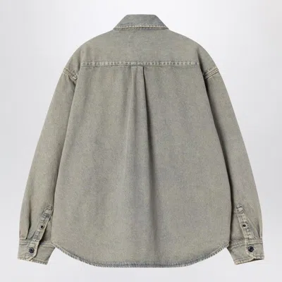 Carhartt Oversized Shirt Crafted From Sandblasted Cotton Denim In Blue
