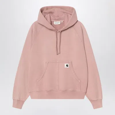 Carhartt Wip Hooded Hudson Sweatshirt In Daphne Colour In Pink